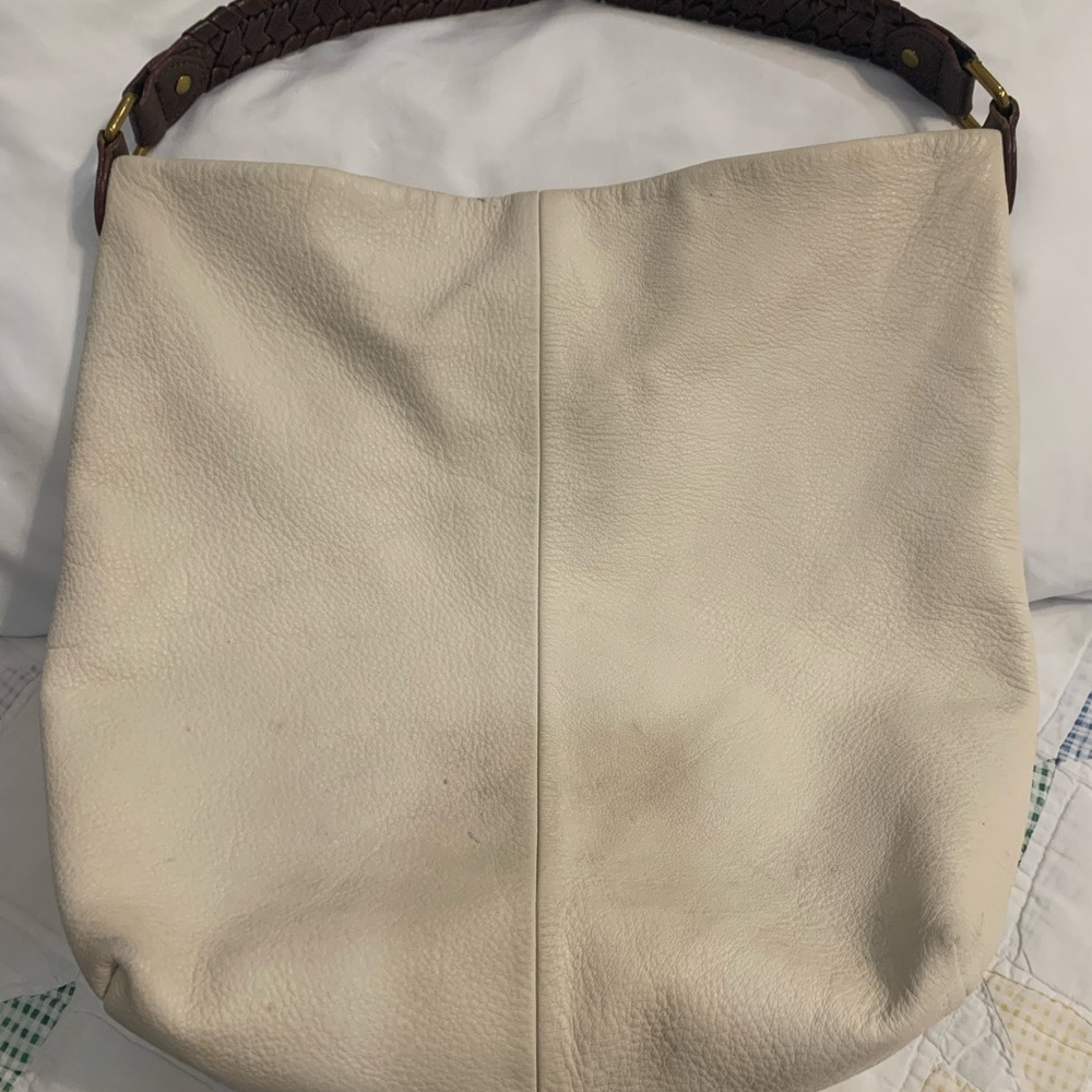Very Rare Find! Elliott Lucca Peacock Feather Design Cream Bag.  Arm Candy! - Picture 12 of 17